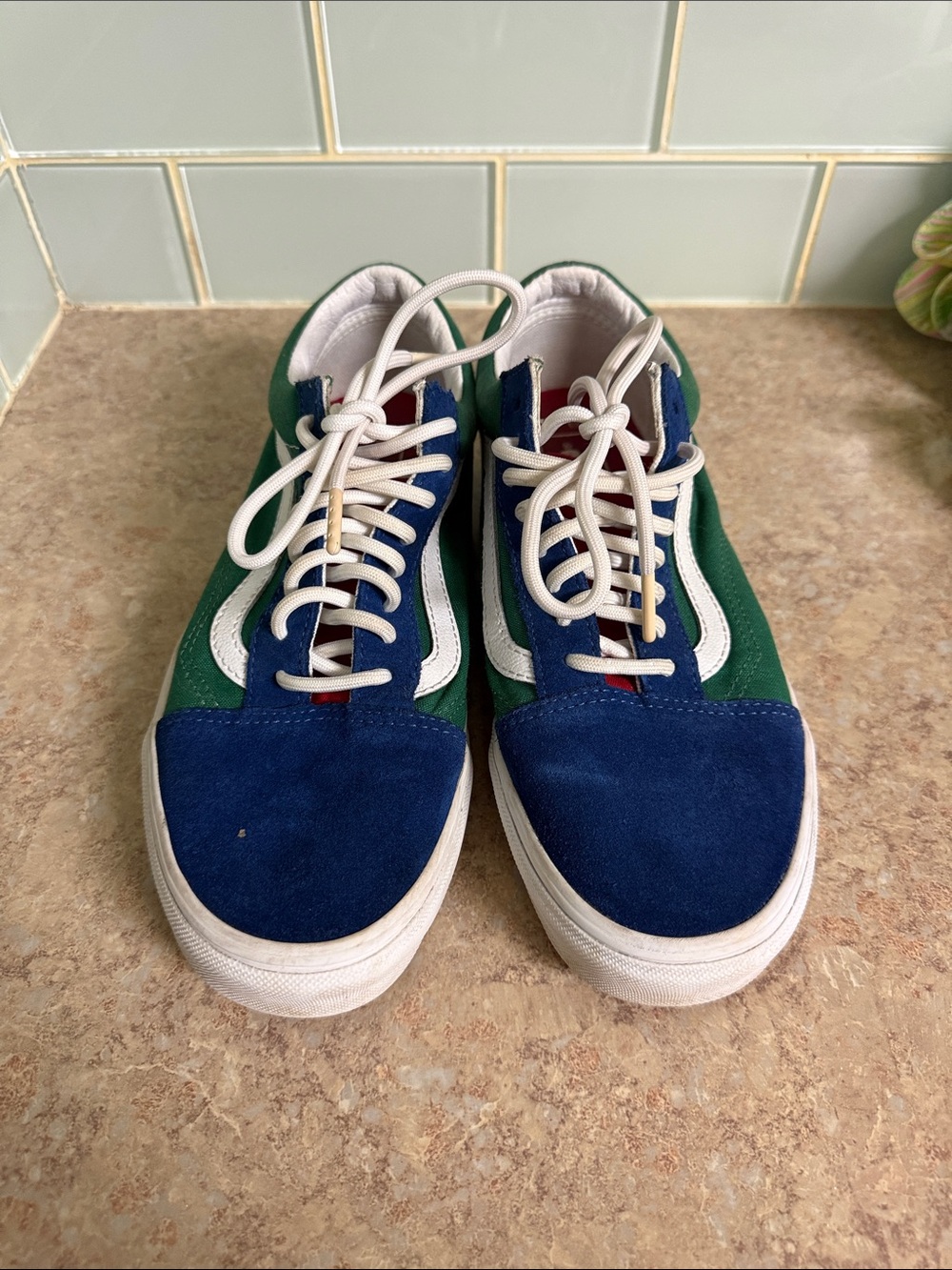 Vans Low-Top Sneakers in Blue, Green & White